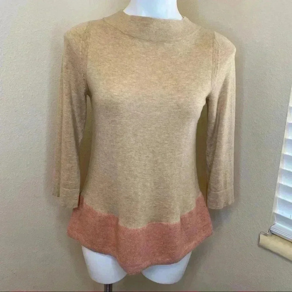 Angel of the North Anthropologie Evi pink sweater size XS cashmere blend - Picture 4 of 8